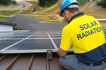 A solar installer installing a solar system